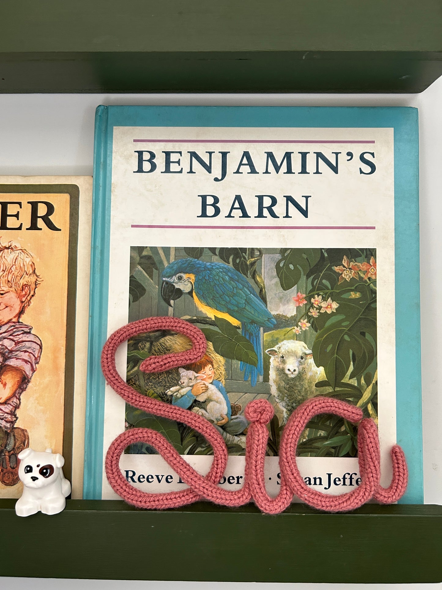 Knitted name wall hanging